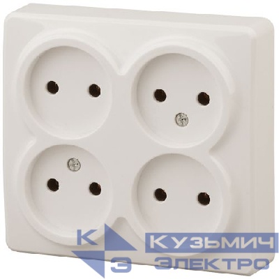Розетка 4-м ОП Эра Эксперт 11-2210-02 16А IP20 250В 4х2P сл. кость Эра Б0020707