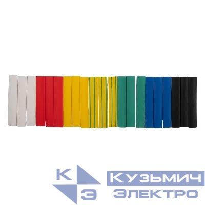 Трубка термоусадочная PTT 10/5-10-21 SET7 (ТУТнг 10/5) набор 7 цветов по 3шт 10см (уп.21шт) JazzWay 5075863