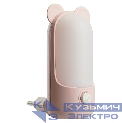 Светильник-ночник FN1172 "Мишка" 0.8Вт 2700К/6500К 220В 8LED роз. FERON 52061