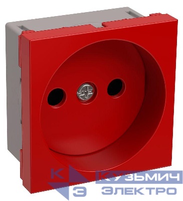 Розетка 1-м 2мод. РКС-20-22-П-К 45х45 без заземл. красн. PRIMER IEK CKK-40D-RSK2-K04-K