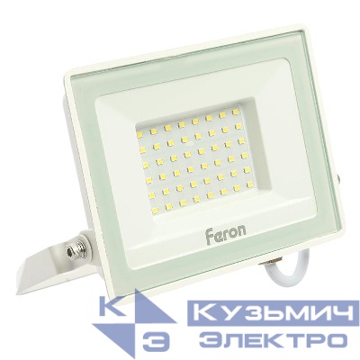 Прожектор светодиодный LL-921 50Вт 6400К IP65 AC 230В/50Гц 2835SMD бел. FERON 29498