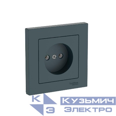 Розетка AtlasDesign 16А без заземл. быстрозажим. клем. в сборе изумруд SE ATN000840S