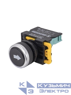 Выключатель кнопочный ВК22-EA3351 с символом "Стрелка вверх"/"Стрелка вниз" 1НО цилиндр d22мм IP65 черн. Электротехник ET924744