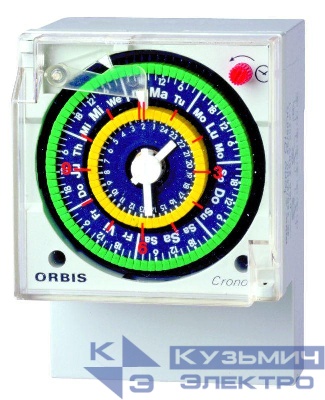 Реле времени суточное CRONO QRD шаг 15мин с рез. ORBIS OB050623