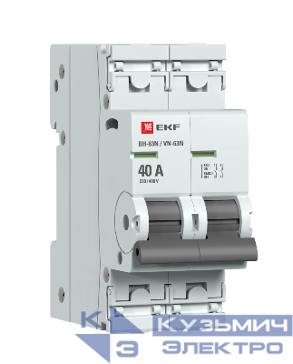 Выключатель нагрузки 2п 40А ВН-63N PROxima EKF S63240