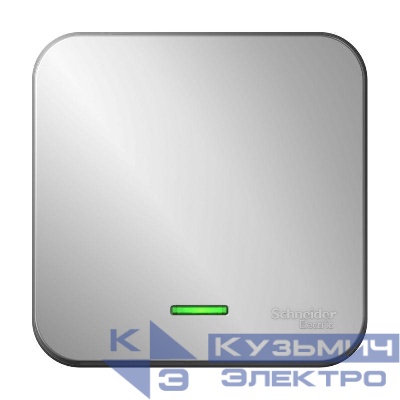 Выключатель 1-кл. ОП Blanca 10А IP20 (сх. 1) 250В с подсветкой с изолир. пластиной алюм. SE BLNVA101113