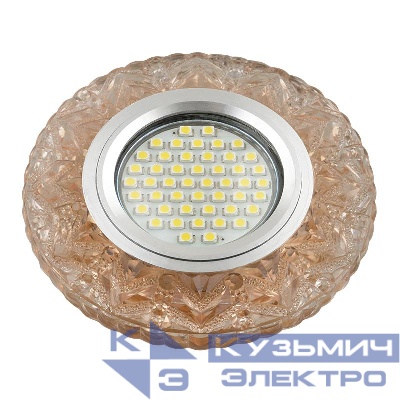 Светильник DLS-L146 GU5.3 GLASSY/TEA GU5.3 встраив. доп. светодиод. подсветка 3Вт без лампы стекло Fametto UL-00003895