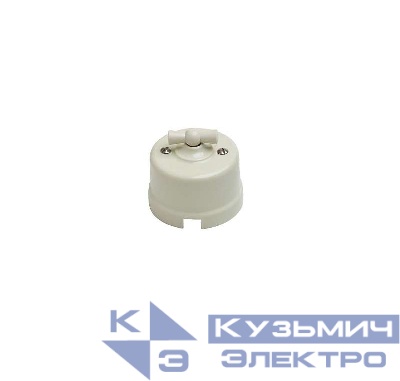 Выключатель проходной поворотный 1-кл. ОП Лизетта 10А IP20 ретро 2 полож. ABS-пластик сл. кость Bironi B1-201-211