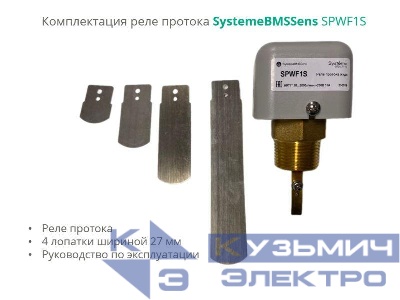 Реле протока NPT 1дюйм DN40-DN400 уст. 18-2000л/мин DOFC/250В15А SE SPWF1S