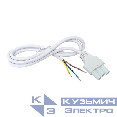 Кабель для подключения светодиодных линейных светильников ДБО-60/120/150 1м 3х0.75 бел. EKF ASC-W-1-LBL