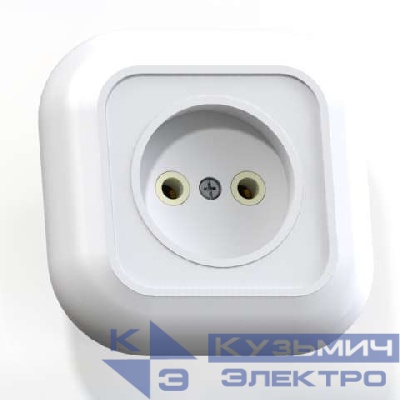 Розетка 1-м СП Валентина РС10-153 10А IP20 бел. Кунцево 7651