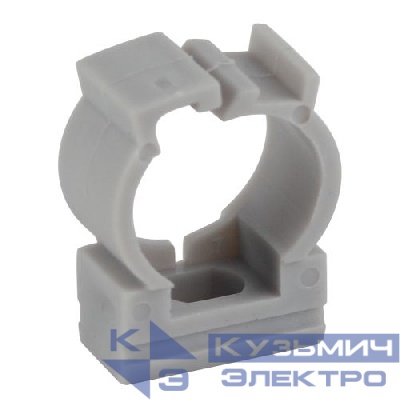 Держатель для труб (клипса) d16мм с фиксатором сер. Эра Б0047268
