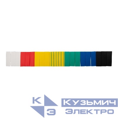 Трубка термоусадочная PTT 20/10-10-21 SET7 (ТУТнг 20/10) набор 7 цветов по 3шт 10см (уп.21шт) JazzWay 5075924