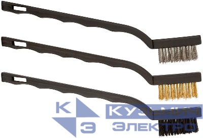 Набор корщеток мини сталь/нейлон/латунь 175мм (3 предмета) КУРС 38452