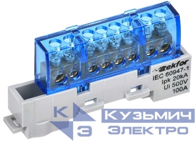 Шина нулевая N изол. на универс. держ. 6х9-8-С TEKFOR IEK TF-NN10-08-KL-K07