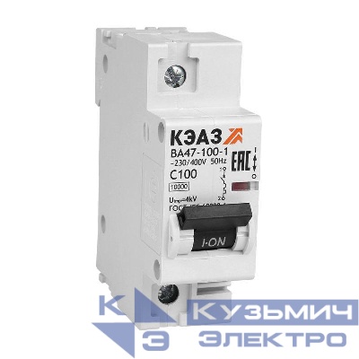 Выключатель автоматический модульный ВА47-100-1C40-УХЛ3 (10кА) КЭАЗ 318106