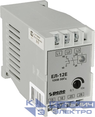 Реле контроля трехфазного напряжения ЕЛ-12Е 100В 50Гц задержка срабатывания 0.1-10с ток контактов исполнительного реле 5А 1з+1р УХЛ4 Реле и Автоматика A8222-77135228