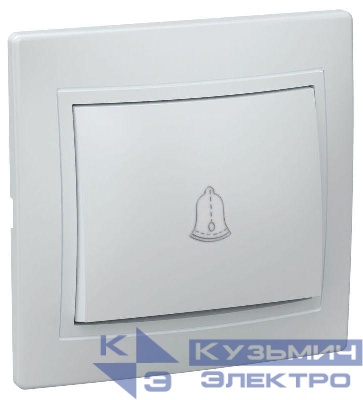 Выключатель кнопочный 1-кл. СП Кварта 10А IP20 ВСк10-1-0-КБ бел. GENERICA EVK13-K01-10-DM