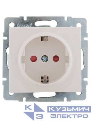 Розетка 1-м Rain защ. шторки керамика механизм бел. LEZARD 703-0288-124