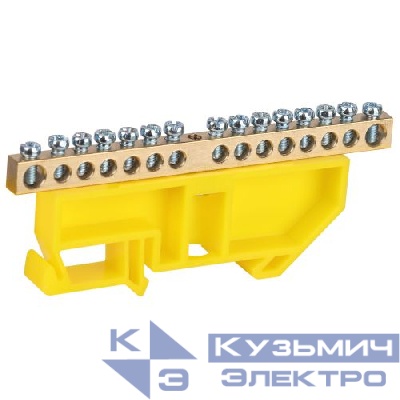 Шина PE земля на DIN-изоляторе ШНИ-6х9-14-Д NO-224-92 желт. Эра Б0062965