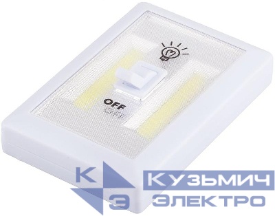 Светильник светодиодный FN1208 2LED 115х75х35мм 3хAAA (в комплект не входят) с переключателем бел. FERON 23379