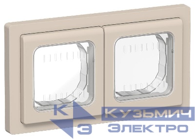 Рамка 2-м СП FLITE Рпро-2-55-ФлЛ IP55 льняной IEK FI-M20-32-55-K88
