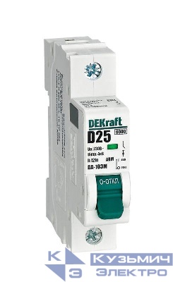 Выключатель автоматический модульный 1п D 25А 6кА ВА-103M без теплозащиты DEKraft 12540DEK
