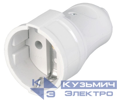 Розетка разборная РПп10-01-Ст 16А прямая с заземл. бел. IEK ERP10-16-01-K01