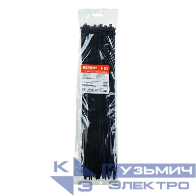 Хомут кабельный 4.8х400 нейл. черн. (уп.100шт) Rexant 07-0401