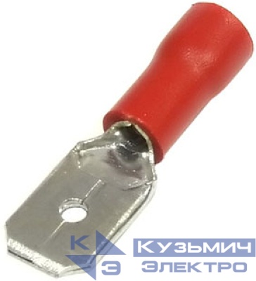 Клемма  ножевая MDD 1,25-250, КНИ 6,3мм, 0,5-1,5мм2, изолированная, красная, 100шт., NETKO Optima