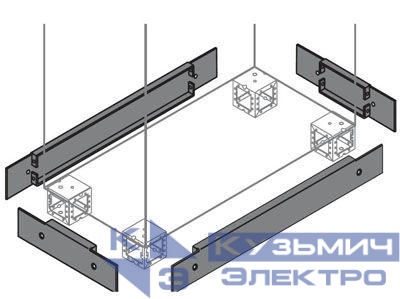 Фланец цоколя торц. 100х1200мм (уп.2шт) ABB ZN1200