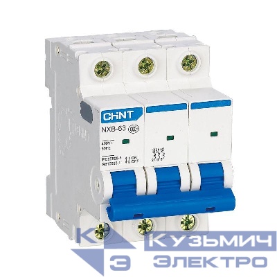 Выключатель автоматический модульный 3п D 63А 6кА NXB-63 (R) CHINT 814189