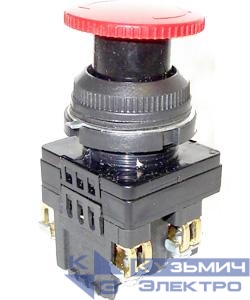 Выключатель кнопочный КЕ-141 У2 исп.2 1НО+1НЗ гриб с фиксацией 10А IP54 660В красн. Электротехник ET502409