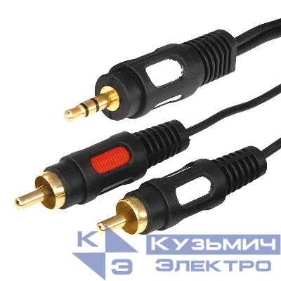 Шнур 3.5 Stereo Plug - 2RCA Plug 1.5м (GOLD) Rexant 17-4232