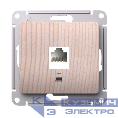Розетка компьютерная Glossa RJ45 кат.5Е механизм сосна SE GSL001581K