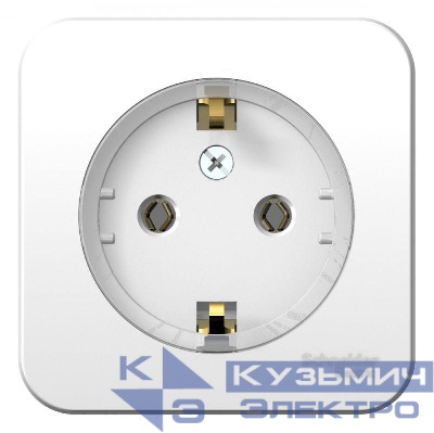 Розетка 1-м ОП Blanca 16А IP20 250В с заземл. без защ. шторок с изолир. пластиной (компакт) бел. SE BLNRA110111