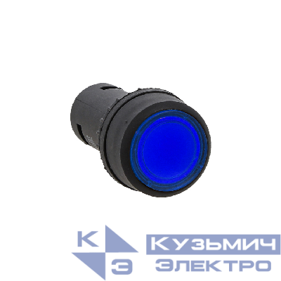 Кнопка SW2C-10D с подсветкой син. NO 24В EKF sw2c-md-b-24