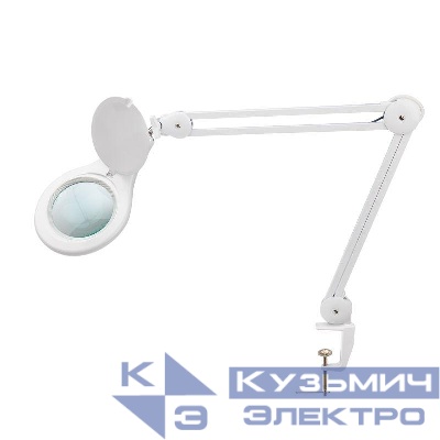 Лупа на струбцине круглая настол. 5D с подсветкой 56 SMD LED d127мм бел. Rexant 31-0403