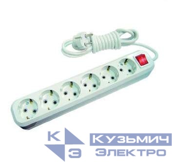 Удлинитель 6х3м с заземл. 16А IP20 с выкл. Makel MGP233
