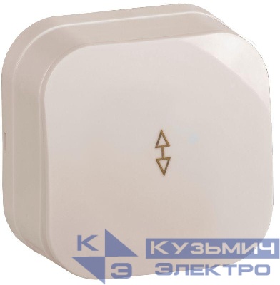 Переключатель проходной 1-кл. ОП GLORY 10А ВСп10-1-0-ХК крем. IEK EVH12-K33-10