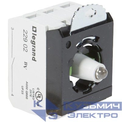 Блок контактов 3п 230В +2хНО адаптер с инд. под винт красн. Osmoz Leg 023017