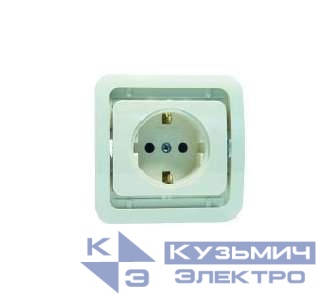 Розетка 1-м СП Mimoza 10А с заземл. без вставки бел. Makel 22008