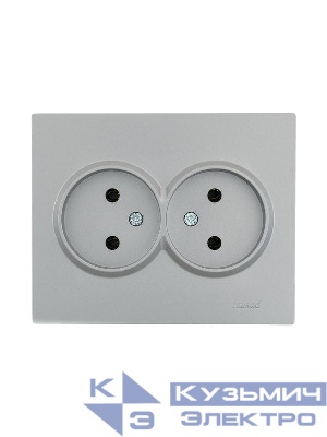 Розетка 2-м СП VESNA без заземл. ПБТ платина LEZARD 742-3500-128B