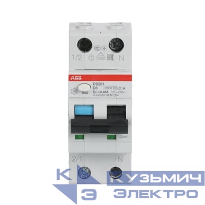 DS201 C6 A30 Автоматический выключатель дифференциального тока 2CSR255180R1064
