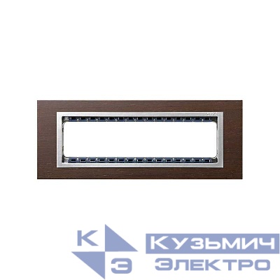 Рамка 8мод. Simon82 Centralizations узкая с суппортом венге/алюм. дерево Simon 82987-65