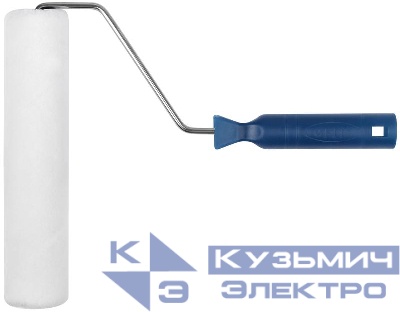 Валик велюровый диаметр 40/48мм бюгель 6мм ворс 4мм бел. 230мм бел. FIT 02134