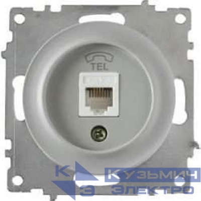 Розетка телефонная 1-м СП Florence RJ11 механизм сер. (1E20601302) OneKeyElectro 2172838
