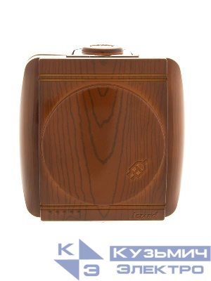 Розетка 1-м ОП Nata 16А IP20 с заземл. с защ. крышкой керамика сосна LEZARD 710-0800-123