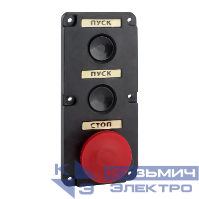 Пост кнопочный ПКЕ-122 3 У2 IP54 красн. гриб КЭАЗ 150743