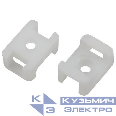 Площадка под хомуты 22х16мм с монтажным отверст. М4 NO-225-313 бел. (уп.10шт) Эра Б0066687